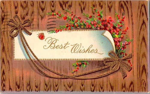Cartolina epoca auguri con - d'epoca,