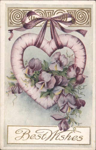 Corona cuore auguri con fiori