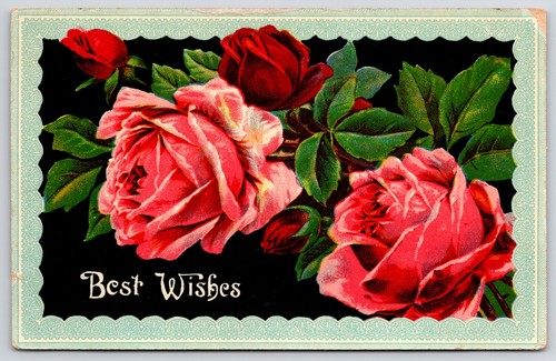 Vintage postcard best wishes - vintage,