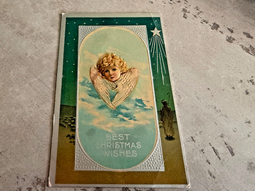 Cartolina epoca con angelo - d'epoca,